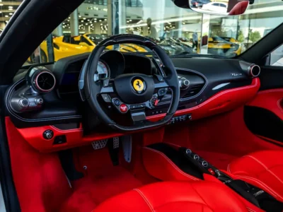 2023 Ferrari F8 Spider 3.9 Liters 8 Cylinders Petrol Engine White Red Sports Car