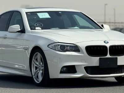 2012 BMW 5-Series 535i 3.0-liter twin-turbocharged inline-6 Engine White Black Sedan