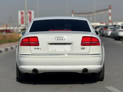 2009 Audi A8 L 4.2-liter V8 Petrol Engine White Black 4-Door Long Wheelbase Sedan