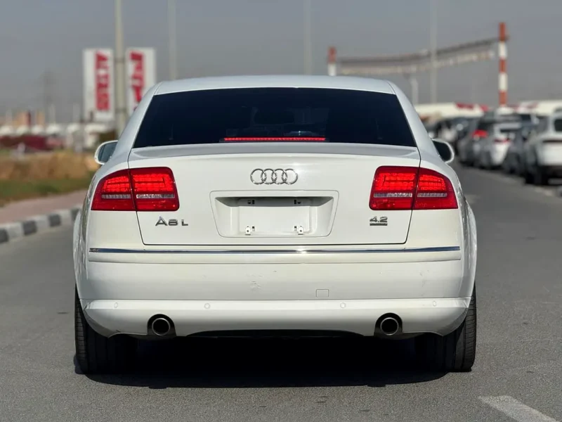 2009 Audi A8 L 4.2-liter V8 Petrol Engine White Black 4-Door Long Wheelbase Sedan
