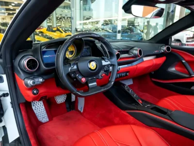 2023 Ferrari 812 GTS 6.5 Liter 12 Cylinders Petrol Engine White Red Sports Car