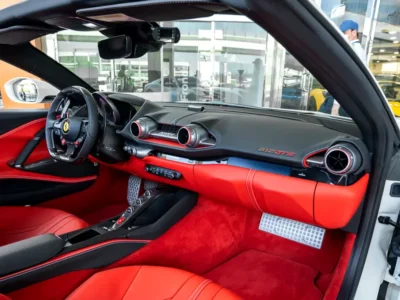 2023 Ferrari 812 GTS 6.5 Liter 12 Cylinders Petrol Engine White Red Sports Car