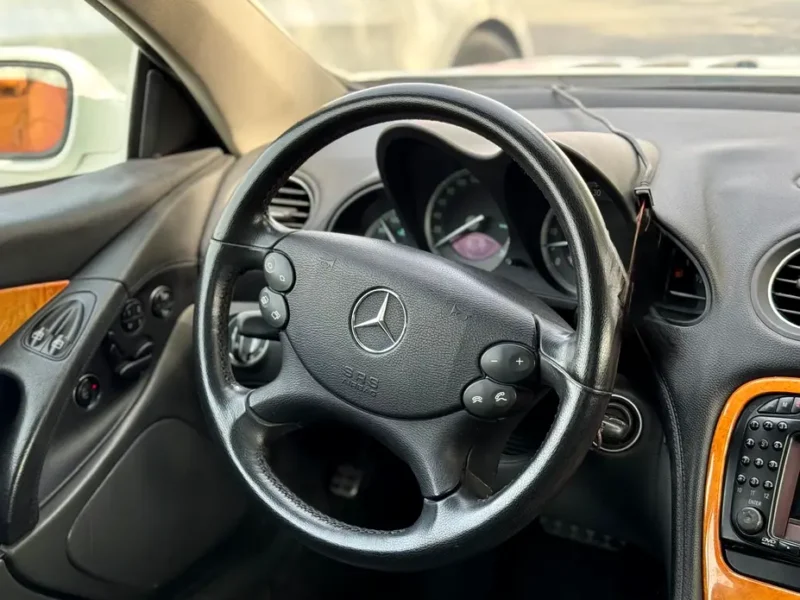 2003 Mercedes-Benz SL-Class SL 350 3.7L V6 Petrol Engine White Black Soft Top Convertible