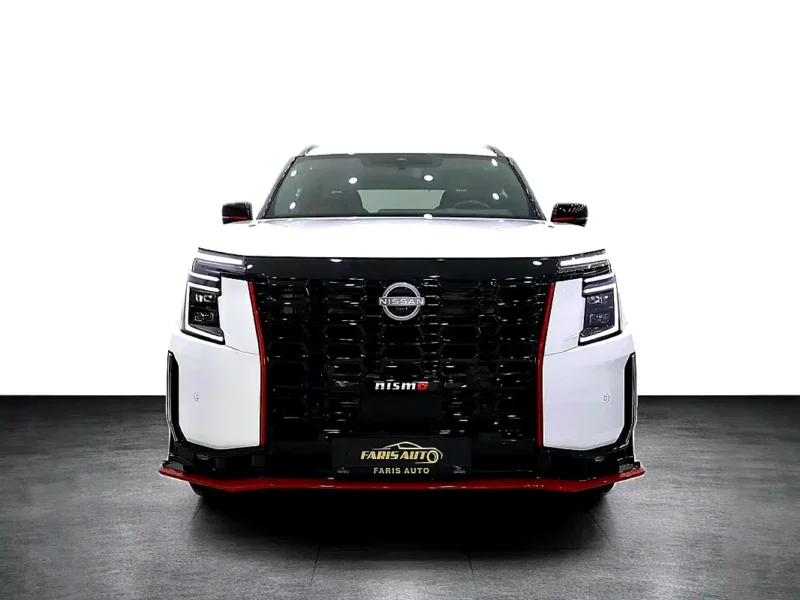 2026 Nissan Armada NISMO 3.5-liter twin-turbocharged V6 Engine White Red SUV