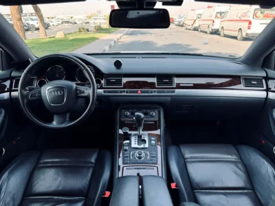 2009 Audi A8 L 4.2-liter V8 Petrol Engine White Black 4-Door Long Wheelbase Sedan