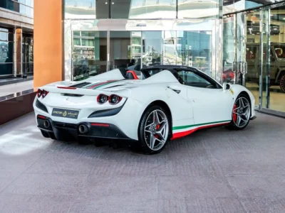 2023 Ferrari F8 Spider 3.9 Liters 8 Cylinders Petrol Engine White Red Sports Car
