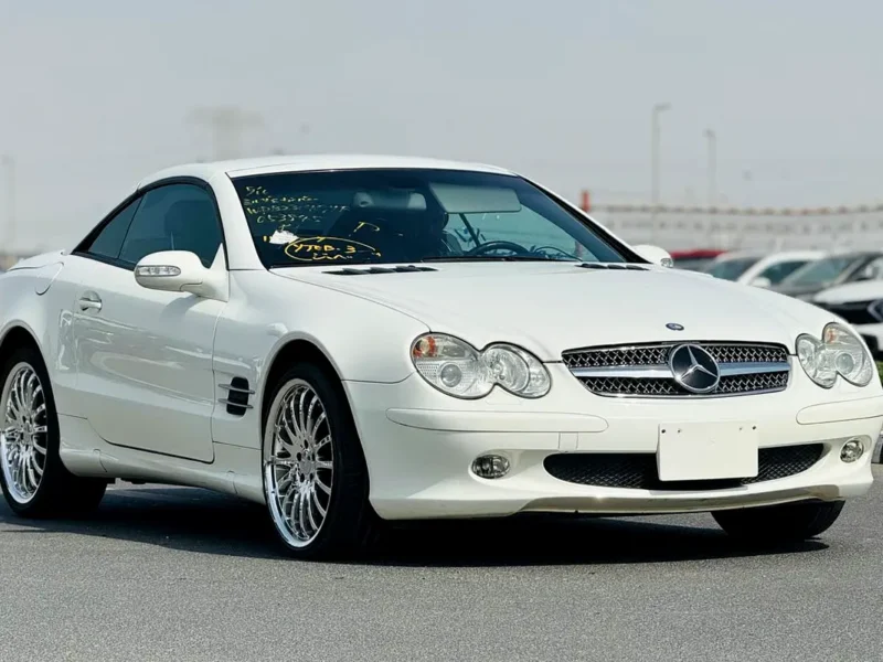 2003 Mercedes-Benz SL-Class SL 350 3.7L V6 Petrol Engine White Black Soft Top Convertible