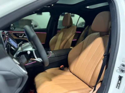 2026 Mercedes-Benz E200 2.0-liter Turbocharged 4 Cylinder Engine White Tan Sedan