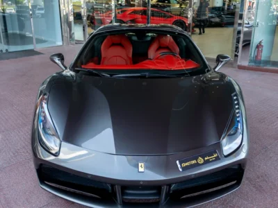 2018 Ferrari 488 Spider Standard 3.9-liter V8 Twin Turbo Engine Grey Red Convertible