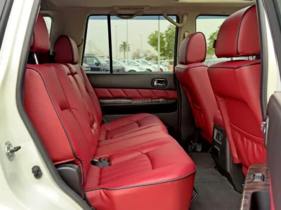 2024 Nissan Patrol Safari Super Safari Al Ostoura 4.8L 6 Cylinder Engine White Red SUV