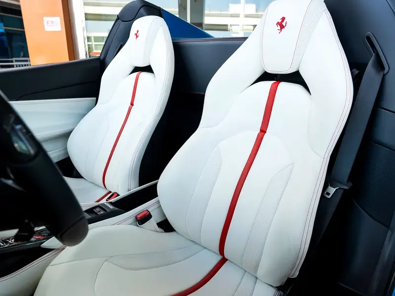 2023 Ferrari F8 Spider 3.9 Liters 8 Cylinders Petrol Engine Blue White Sports Car