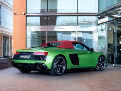 2023 Audi R8 Spyder 5.2-liter V10 PERFORMANCE Green Red Luxury Sports Car
