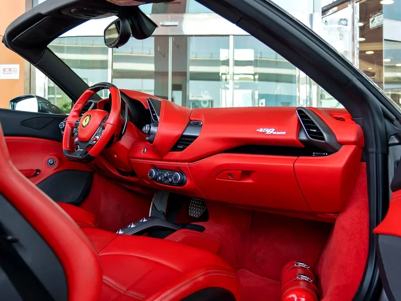 2018 Ferrari 488 Spider Standard 3.9-liter V8 Twin Turbo Engine Grey Red Convertible