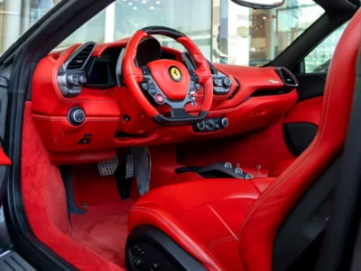 2018 Ferrari 488 Spider Standard 3.9-liter V8 Twin Turbo Engine Grey Red Convertible