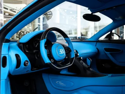 2019 Bugatti Chiron Standard 8.0-liter 16-Cylinder Petrol Engine Grey Blue Sports Car