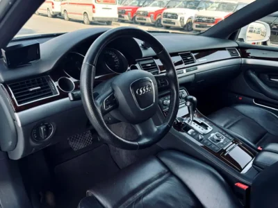 2009 Audi A8 L 4.2-liter V8 Petrol Engine White Black 4-Door Long Wheelbase Sedan