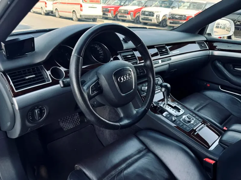 2009 Audi A8 L 4.2-liter V8 Petrol Engine White Black 4-Door Long Wheelbase Sedan