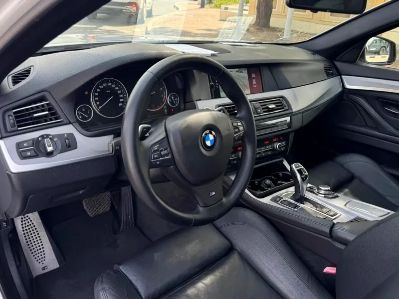 2012 BMW 5-Series 535i 3.0-liter twin-turbocharged inline-6 Engine White Black Sedan