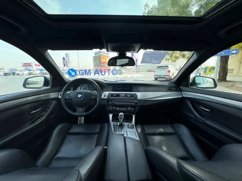 2012 BMW 5-Series 535i 3.0-liter twin-turbocharged inline-6 Engine White Black Sedan