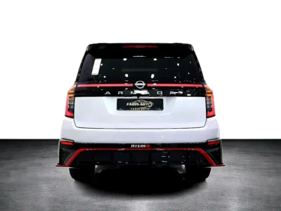 2026 Nissan Armada NISMO 3.5-liter twin-turbocharged V6 Engine White Red SUV