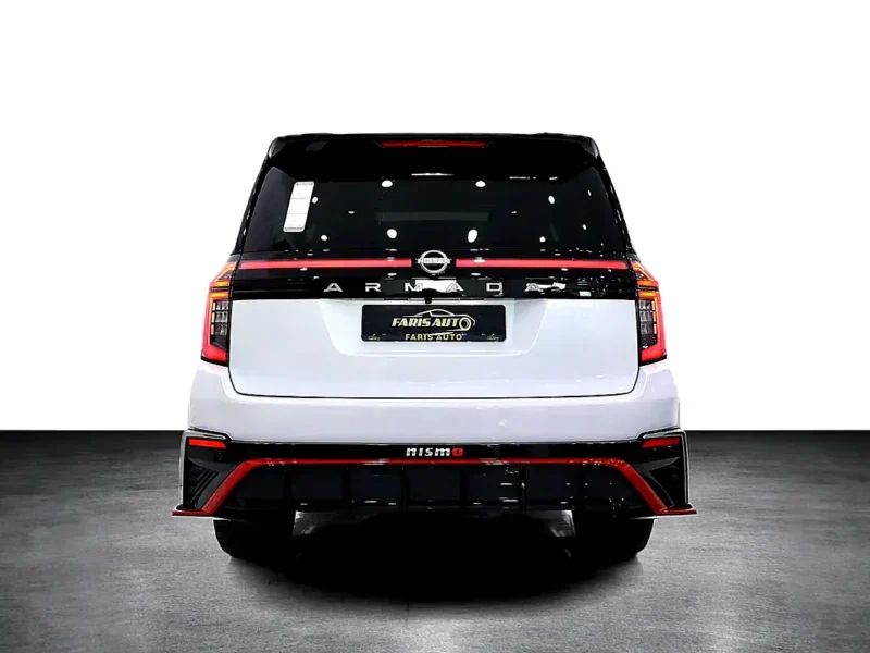 2026 Nissan Armada NISMO 3.5-liter twin-turbocharged V6 Engine White Red SUV