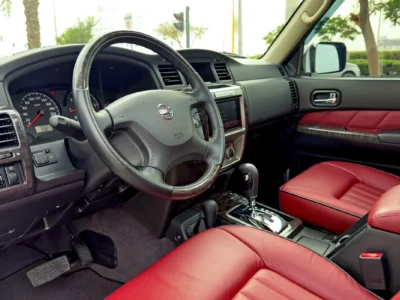 2024 Nissan Patrol Safari Super Safari Al Ostoura 4.8L 6 Cylinder Engine White Red SUV