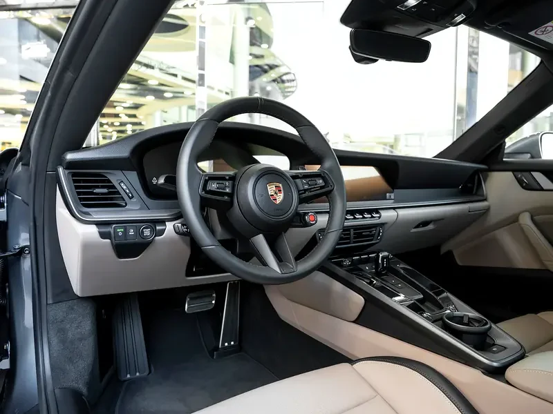 2025 Porsche 911 Carrera 3.0L twin-turbocharged flat-six Engine Grey White Coupe