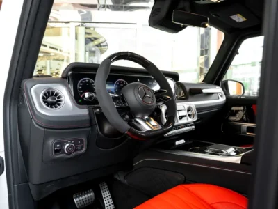 2026 Mercedes-Benz AMG G 63 4.0-liter V8 Biturbo Petrol Engine White Orange SUV