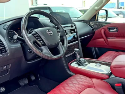 2022 Nissan Patrol LE Platinum City 5.6 Litre V8 Petrol Engine Black Red SUV GCC Specs