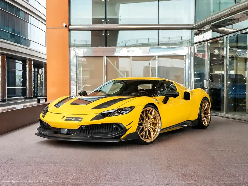2023 FERRARI 296 GTB KEYVANY Standard 3.0 liters V6 Petrol Engine Yellow Black Sports Car