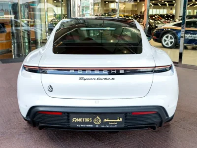 2020 Porsche Taycan Turbo S Electric Vehicle White Red Sedan 450 - 550 KM Range