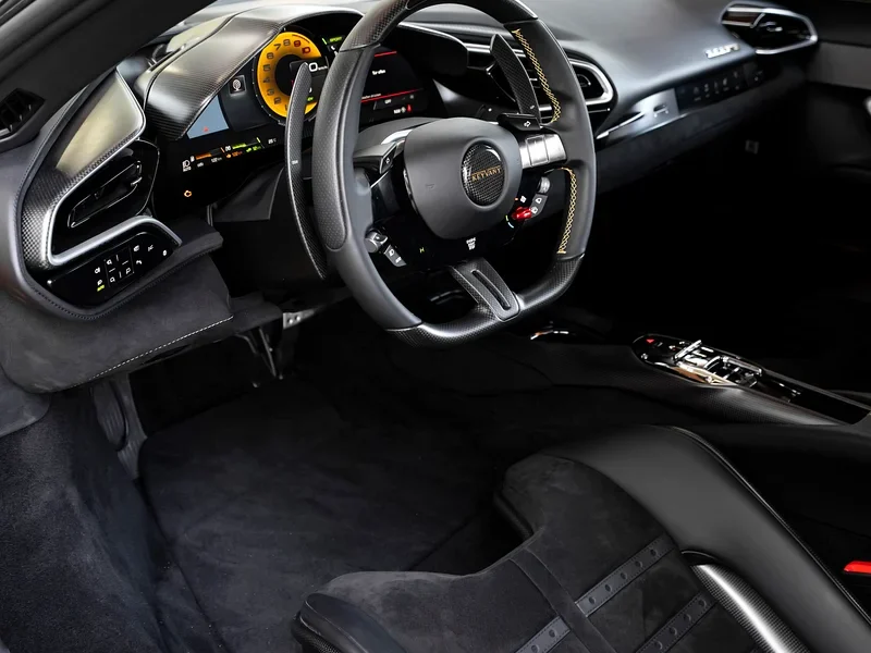 2023 FERRARI 296 GTB KEYVANY Standard 3.0 liters V6 Petrol Engine Yellow Black Sports Car