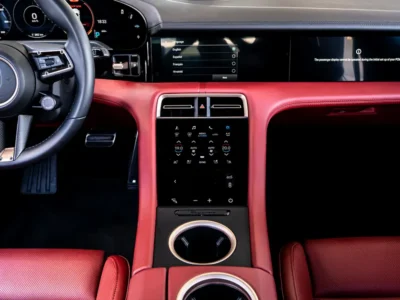 2020 Porsche Taycan Turbo S Electric Vehicle White Red Sedan 450 - 550 KM Range