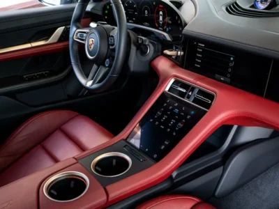 2020 Porsche Taycan Turbo S Electric Vehicle White Red Sedan 450 - 550 KM Range