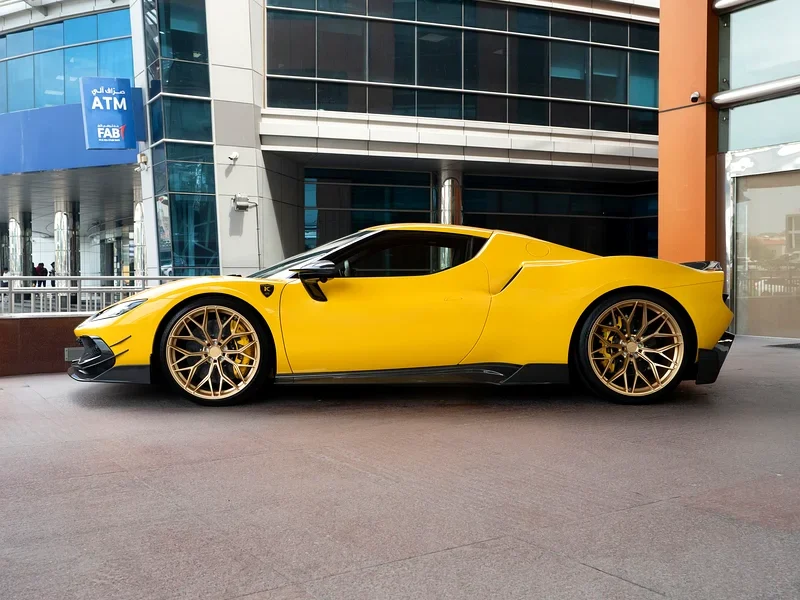 2023 FERRARI 296 GTB KEYVANY Standard 3.0 liters V6 Petrol Engine Yellow Black Sports Car