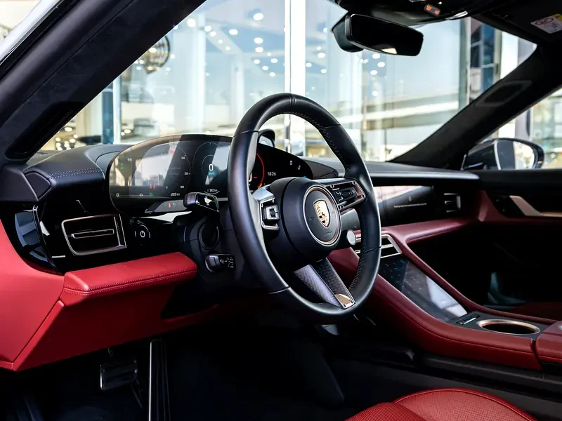 2020 Porsche Taycan Turbo S Electric Vehicle White Red Sedan 450 - 550 KM Range