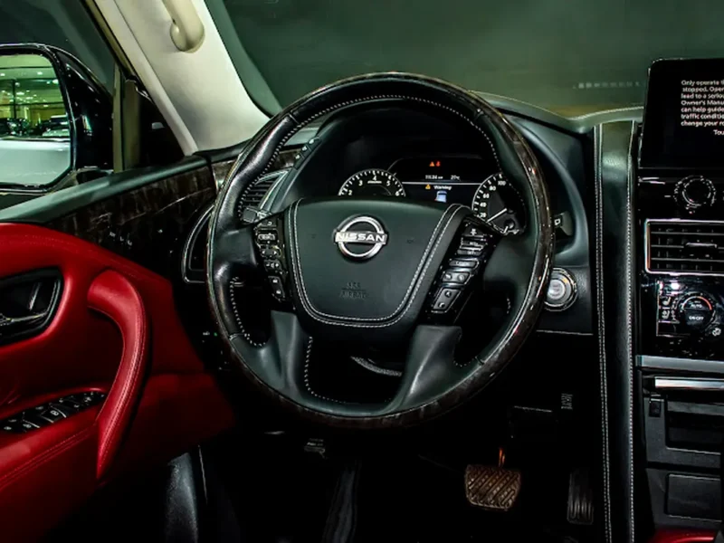 2022 Nissan Patrol LE Platinum City 5.6-litre V8 Petrol Engine White Red SUV GCC