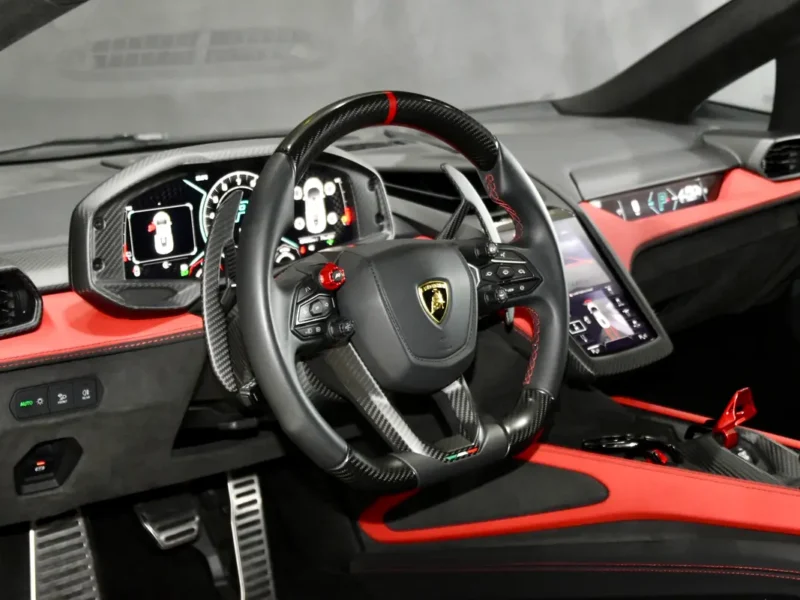 2024 Lamborghini Revuelto 6.5L Naturally Aspirated V12 Hybrid White Red Sports Car