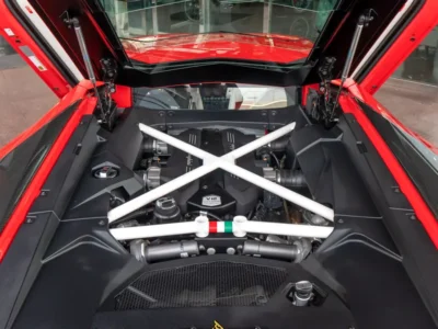 2018 Lamborghini Aventador S Coupe 1 OF 1 6.5-liter V12 Engine Red White Sports Car