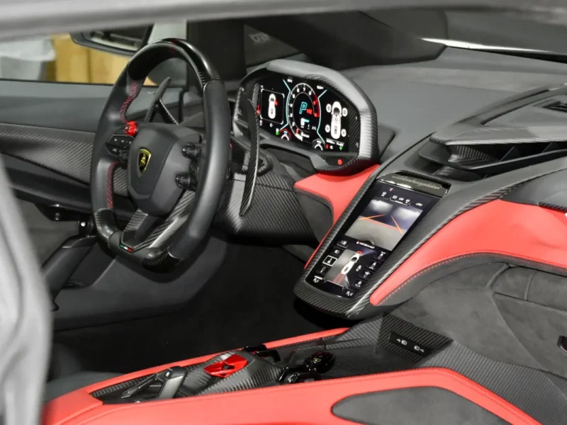 2024 Lamborghini Revuelto 6.5L Naturally Aspirated V12 Hybrid White Red Sports Car