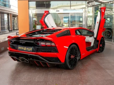 2018 Lamborghini Aventador S Coupe 1 OF 1 6.5-liter V12 Engine Red White Sports Car