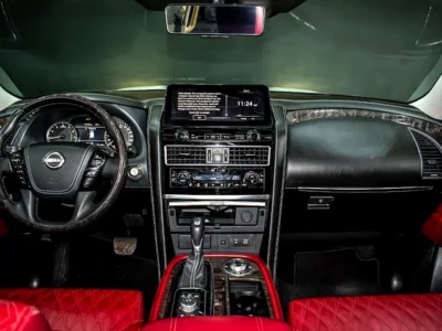 2022 Nissan Patrol LE Platinum City 5.6-litre V8 Petrol Engine White Red SUV GCC