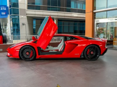 2018 Lamborghini Aventador S Coupe 1 OF 1 6.5-liter V12 Engine Red White Sports Car