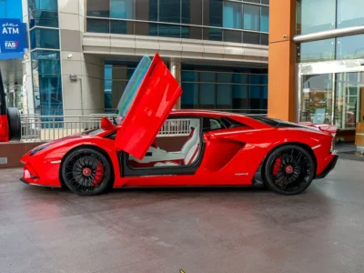 2018 Lamborghini Aventador S Coupe 1 OF 1 6.5-liter V12 Engine Red White Sports Car