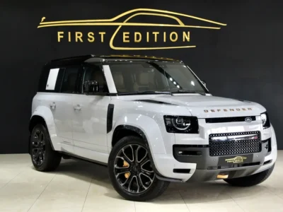 2026 Land Rover Defender 110 OCTA 4.4-liter twin-turbo V8 Engine White Tan SUV