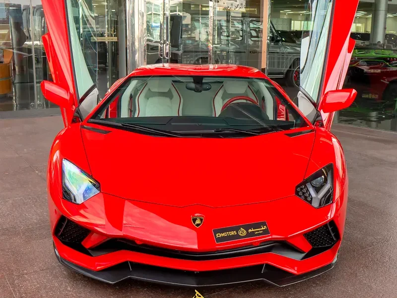2018 Lamborghini Aventador S Coupe 1 OF 1 6.5-liter V12 Engine Red White Sports Car