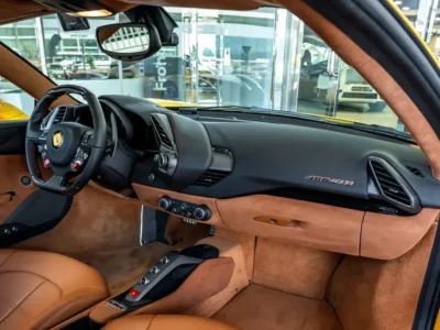 2018 FERRARI 488 GTB 3.9 Liters 8-cylinder Petrol Engine Yellow Tan Coupe RWD