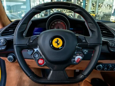 2018 FERRARI 488 GTB 3.9 Liters 8-cylinder Petrol Engine Yellow Tan Coupe RWD