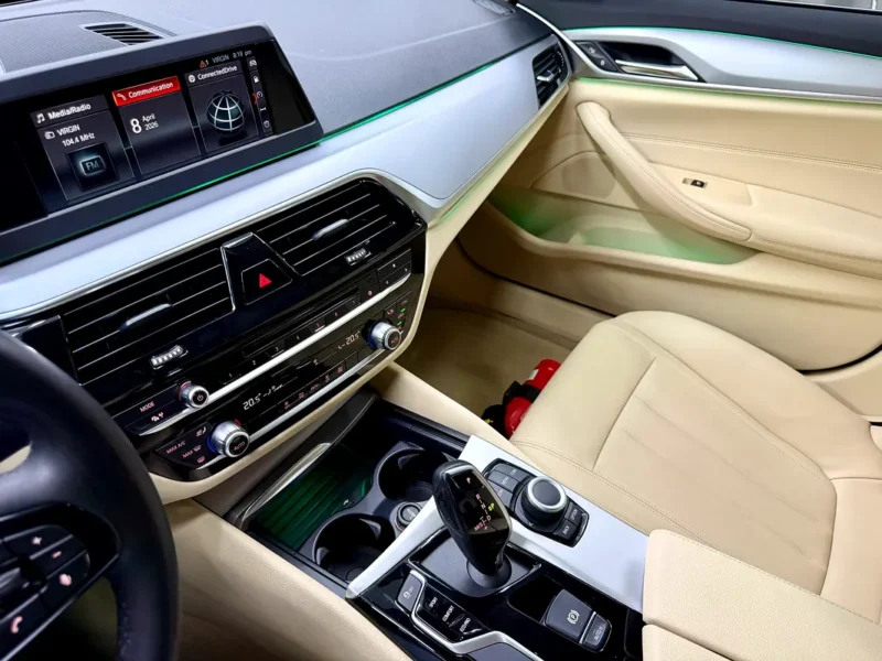 2020 BMW 5-Series 520i 2.0-liter Turbocharged 4 Cylinder Petrol Engine Black Beige Sedan