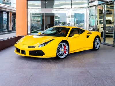 2018 FERRARI 488 GTB 3.9 Liters 8-cylinder Petrol Engine Yellow Tan Coupe RWD